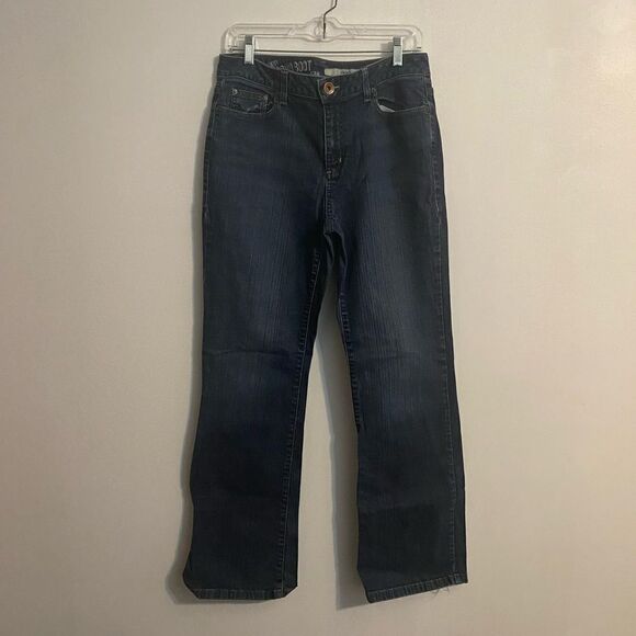 DKNY SOHO distressed boot cut 5 pocket jeans, size 12 - Picture 1 of 3